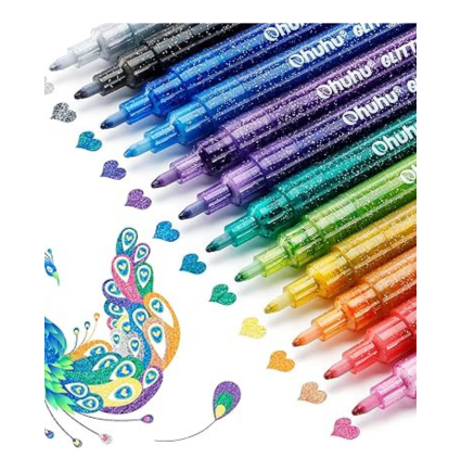 Ohuhu Glitter Markers Pen